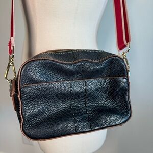 Draper James black leather crossbody bag